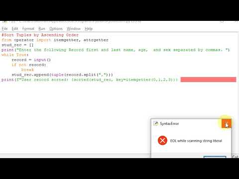 python program to Sort Tuples by Ascending Order
