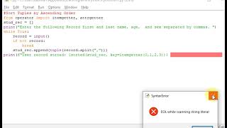 python program to Sort Tuples by Ascending Order