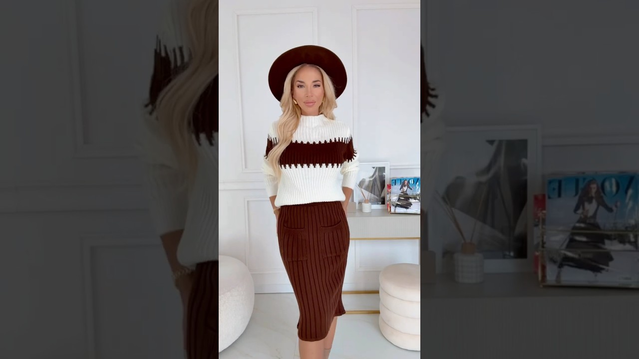 Stylish Chocolate Brown Knit Set | Elegant 2-Piece Outfit ✨ 571-2 ✨  