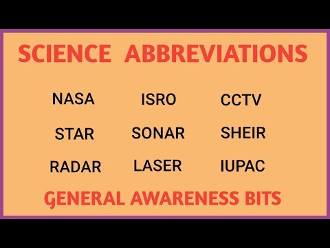 ముఖ్యమైన సైన్స్ సంక్షిప్తాలు ||జనరల్ అవేర్‌నెస్ బిట్స్||అన్ని పోటీ పరీక్షలు||