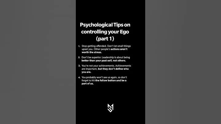 Psychological tips on controlling your ego (part 1) #shorts #fyp