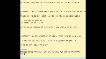 Shortwave Radio RTTY high seas weather forecast