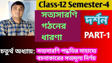 সত্যসারণির সাহায্যে সত্যমূল্য নির্ণয়।চতুর্থ অধ্যায়। H.S 4th Sem Philosophy।দর্শন।Part-1।Mithu Sir।