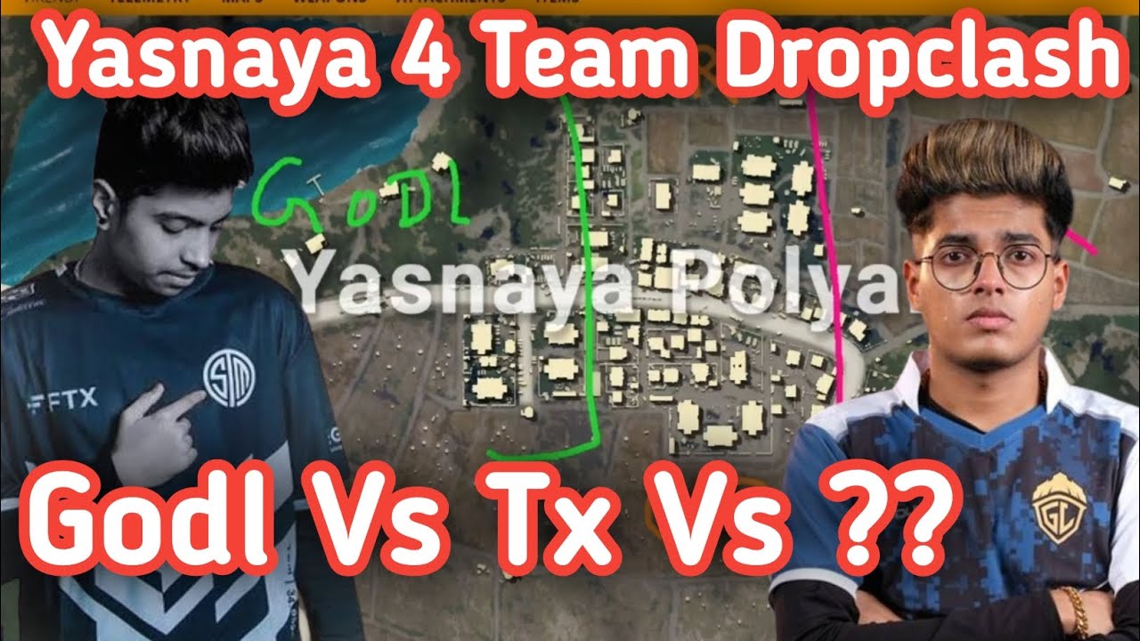 Godl Vs Tx Vs?? | Yasnaya 4 Team Drop clash😜 | Godl Yasnaya Dropclash