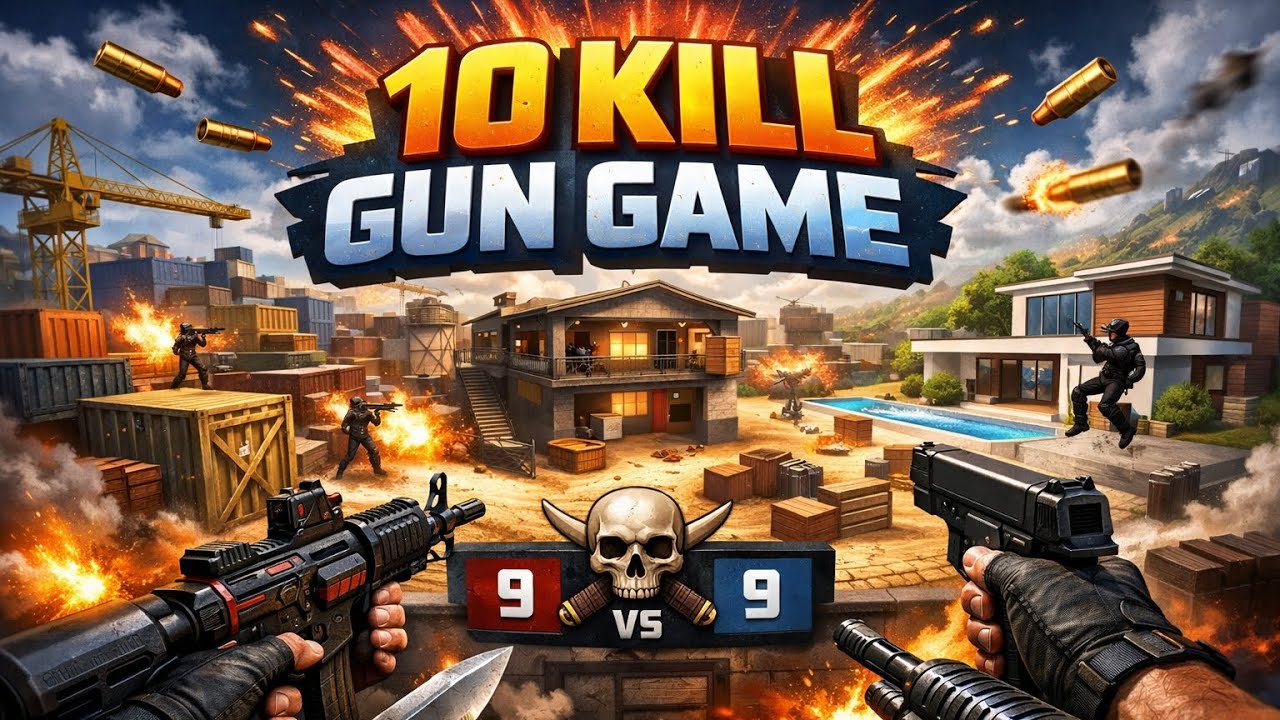 🔥 PUBG Gun Game Map 10 Kill Gameplay | Crazy Gun Fight & Pro Kill Streak Match 😱