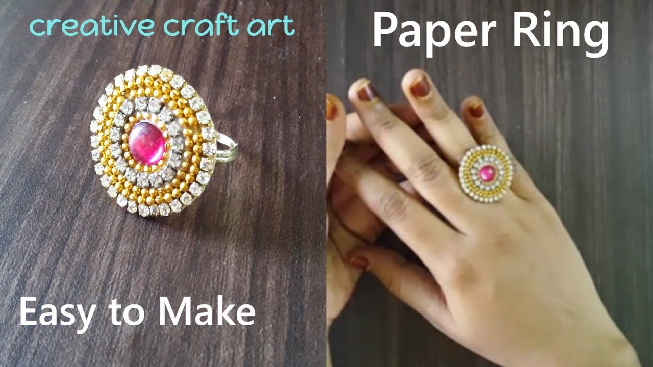 Tutorial 21 Quilled Paper Finger Ring Homemade Ring creative craft
