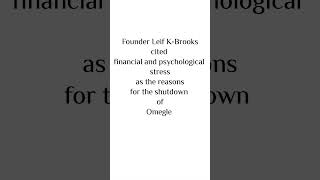 Famous Omegle shutdown by its owner Leif K-Brooks | #omegle #shortvideo #viral #ytshorts #Tech4bliss Wealth