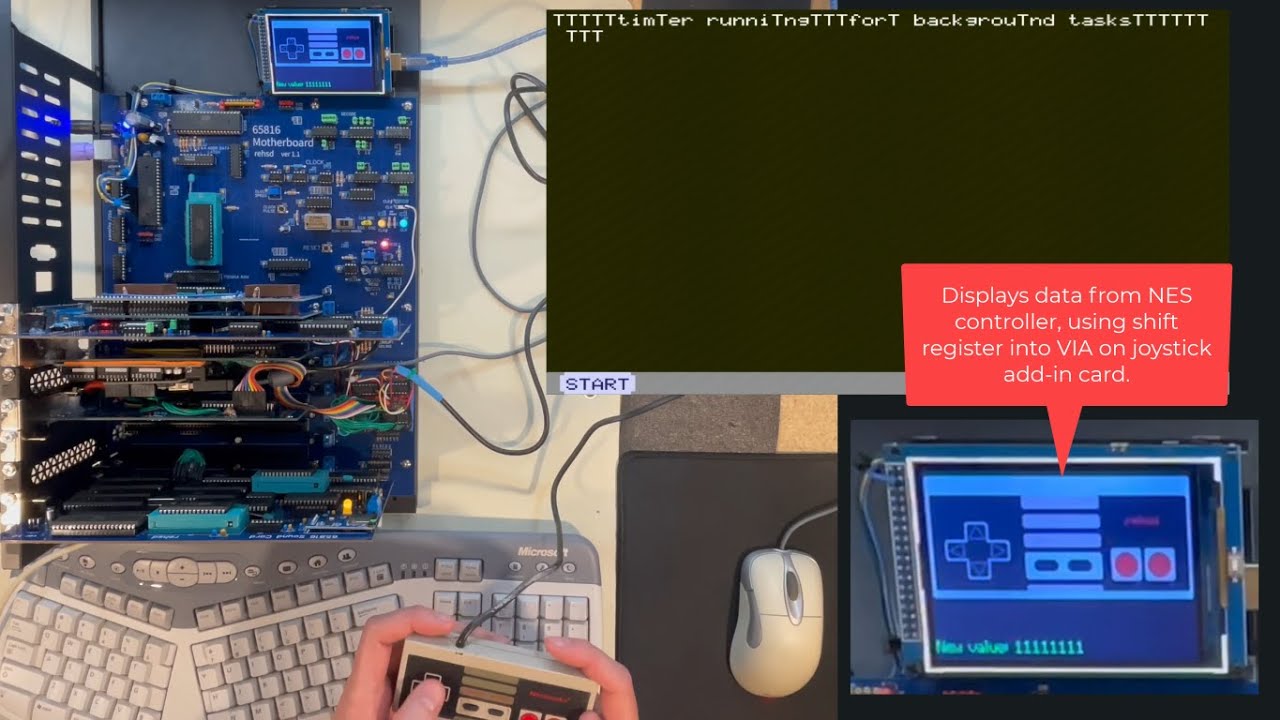 VIA Timer for Background Tasks, an NES Controller, and a Debug Screen