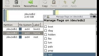 Linux, Gparted: Create software RAID 0 stripped / Tworzenie programowego RAID 0