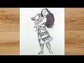 How To Draw Moana Step By Step Princess Moana Pencil Drawing 