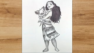 How to Draw Moana Step by Step | Princess Moana Pencil Drawing screenshot 2