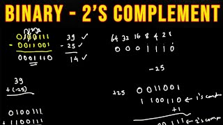 Binary Addition and Subtraction With Negative Numbers, 2's Complements & Signed Magnitude - Part 3