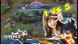 INSANE 1 VS ALL | TOP GLOBAL RANK GUSION by Sanz | INDONESIA | Zeta Alpha