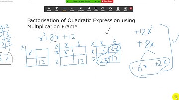 Factorization of Quadratic Expression Using Multiplication Frame,Maths-VII,Ch.2(9-July-2020)