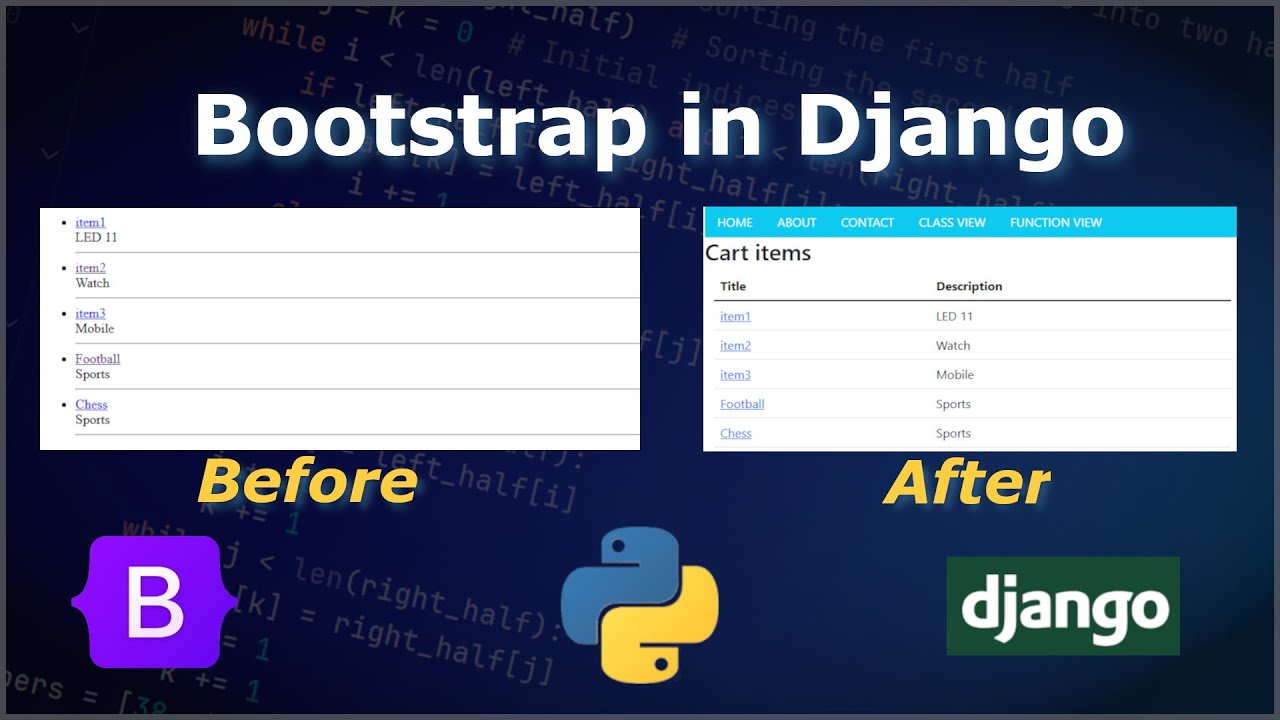 Integrate Bootstrap in Django | Django Tutorial | Bootstrap Django