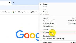 How to unpin Ask Gemini in Chrome