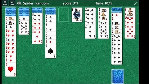 spider solitaire gameplay walkthrough (difficult 4 suits)