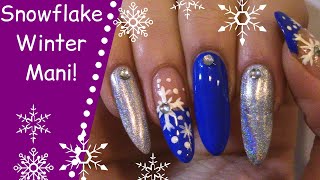 Snowflake Winter FREEHAND Nail Art Images! | Merry Christmas Nails Art! | The Polish Queen
