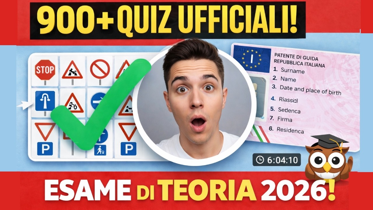 Oltre 900 domande per l'esame di teoria della patente B | Esame di teoria 2026