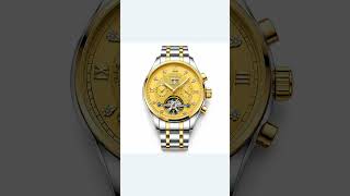 Men’s Automatic Mechanical Watch with Skeleton Open Heart Dial #Watch