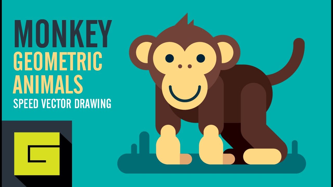 Speed Drawing How To Draw Funny Monkey Adobe Illustrator Youtube