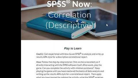Class Assignment: Correlation as a Descriptive Statistic (SPSS & APA Style)