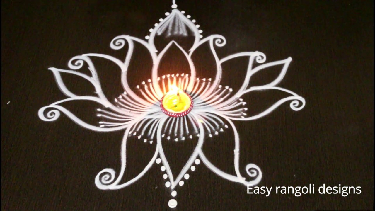 how to draw latest lotus rangoli designs * beautiful simple kolam with
