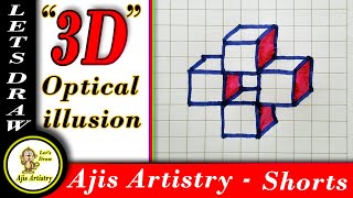 Cubic 3D illusion #Shorts | How to Draw | Ajis Artistry | Ajis Art