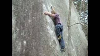 Nalle Hukkataival climbing Banshousha, V13 slab