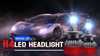 Carzex Crystal Eye H4 300w Car Led Headlight Bulbs, Kit for Cars (150+150 Watts, Set of 2)