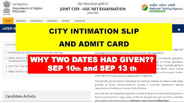 CSIR JUNE 2022 EXAM!!CITY INTIMATION SLIP AND ADMIT CARD RELEASED AND ACTIVATED??