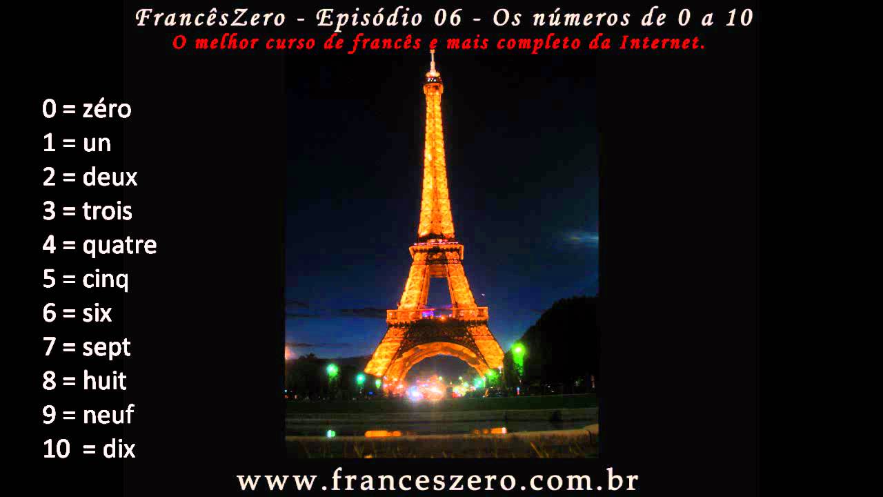 Aula 6 - Os números de 0 a 10 em francês - FrancêsZero / Curso completo gratuito.