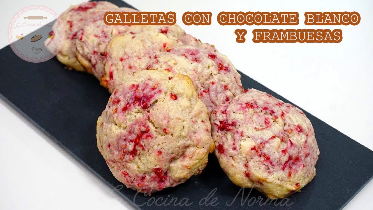 Galletas con Chocolate Blanco y Frambuesas