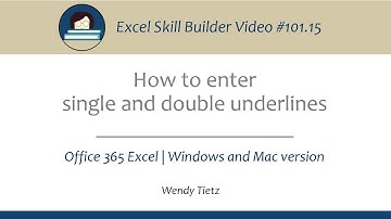 101.15 Excel single and double underlines