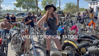 BIKE WEEK DAYTONA CHOPPER SHOW!  WILLIES TROPICAL TATOO. DAYTONA BIKE WEEK. 2023