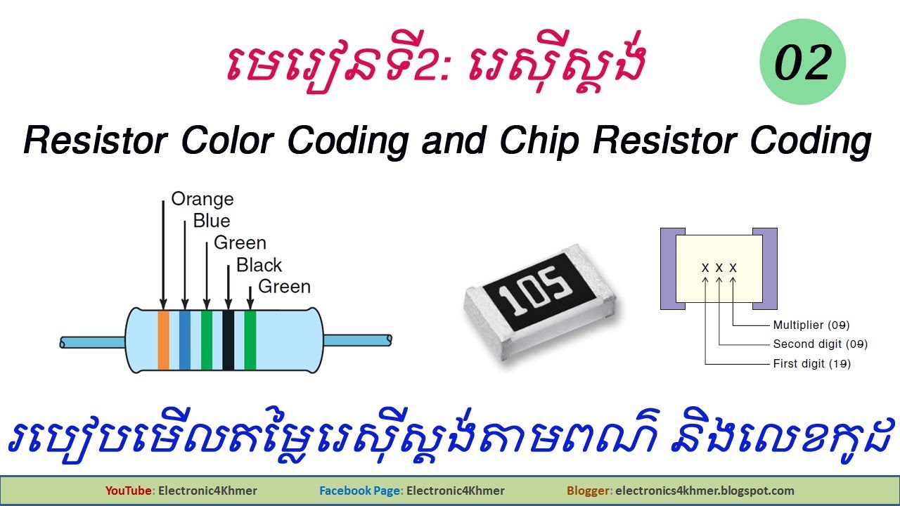 (2) មេរៀនទី២៖ រេស៊ីស្តង់ - Resistor Color Coding - YouTube