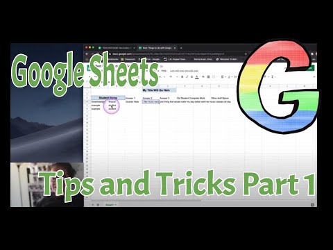Google sheets Tips