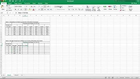 Processed Data Table for IB Biology