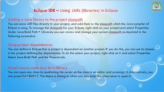Lesson - 15 : Eclipse IDE - Using JARs (libraries) in Eclipse
