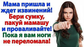 картинка: «МАМА ЖДЁТ ИЗВИНЕНИЙ!» — НО ВМЕСТО ЭТОГО Я КРИКНУЛА: «БЕРИ СУМКУ, ПАКУЙ МАМАШУ И ПРОВАЛИВАЙТЕ!»