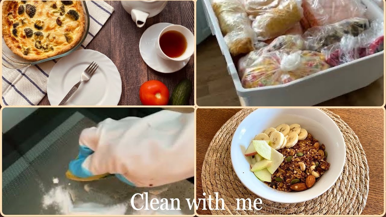 Productive week. The deep cleaning of kitchen. Recipe of granola & quiche