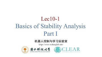 Lec10-1： Basics of Stability Analysis（Nonlinear System Lyapunov Stability Definitions and Theorem）