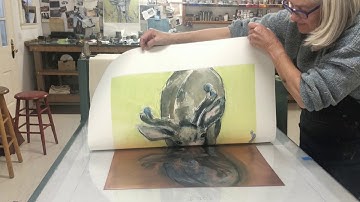 Paula Schuette Kraemer Demonstrates the Monoprint, Drypoint, Monotype Printmaking Process