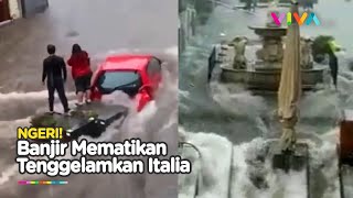 Banjir Bandang Terjang Italia, Mobil Warga Hanyut Berserakan