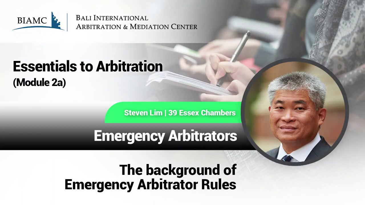 Module 2a, Part 2 The background of Emergency Arbitrator Rules YouTube