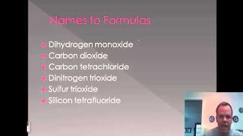 Naming Binary Compounds of two nonmetals (prefixes)