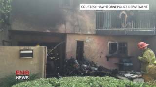 Small plane crash into apartment in Hawthorne, California