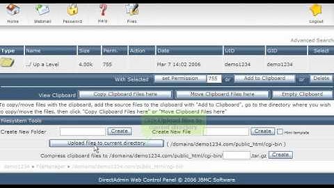 DirectAdmin - How to use File Manager