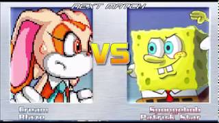 MUGEN BATTLE CREAM AND BLAZE VS SPONGE BOB AND PATRICK STAR