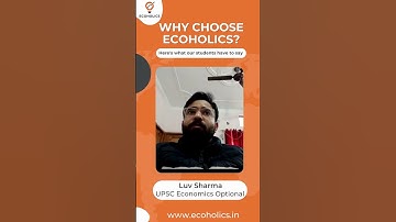 Luv Sharma review about UPSC Economics Optional Batch on Ecoholics App #shorts #newbatch #ecoholics
